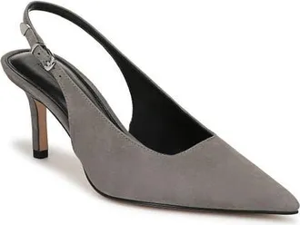 Favorite Daughter Sierra Pointed Toe Slingback Pump in Taupe Grey Suede at Nordstrom, Size 8.5