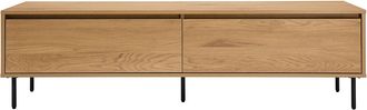 Miliboo Miliboo - Mueble Tv Con Acabado De Roble Claro Y 2 Cajones 160 Cm Aragon