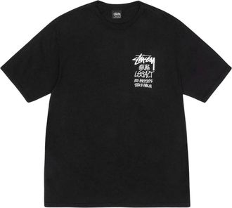 St&uuml;ssy Tops, Heren, Zwart, M, Katoen, OL 8 Ball Yin Yang Pig Dyed Tee