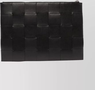 Bottega Veneta woven rectangular clutch with wrist strap detail