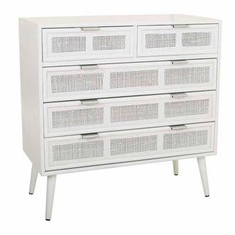 Wanderlust Deco C&oacute;moda De Madera Y Rejilla Blanca 80x39.5x81