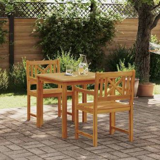 vidaXL Conjunto De Comedor De Jard&iacute;n 3 Pcs Marr&oacute;n Vidaxl