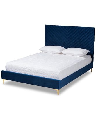 Baxton Studio Fabrico Contemporary Glam Luxe Velvet Platform Bed