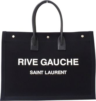 Saint Laurent Black Canvas Handbag Tote Bag (Pre-Owned)