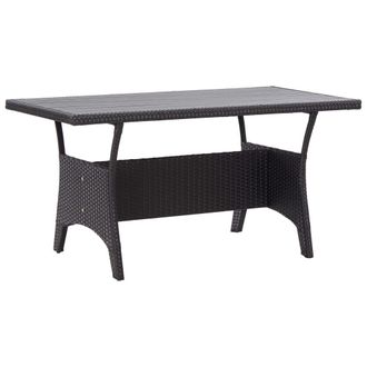 vidaXL Furniture Limited - Mesa De Jard&iacute;n Rat&aacute;n Sint&eacute;tico Negro