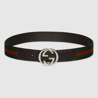 Gucci Reversible Belt With Interlocking G Buckle, Size 100