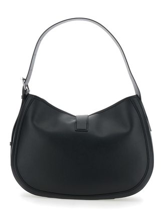 Alexander McQueen Womens Black Leather Shoulder Bag With T Buckle Calf