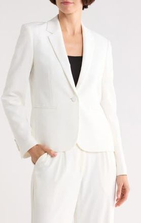 Lafayette 148 New York Eastman Finesse Crepe Blazer in Cloud at Nordstrom Rack, Size 12
