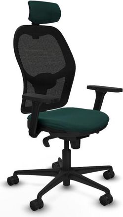 Piqueras y Crespo Jorquera Sincro Malla Negra Similpiel Verde Botella Brazos 3d Base Nailon Cabecero 2d Ruedas 65mm Nailon