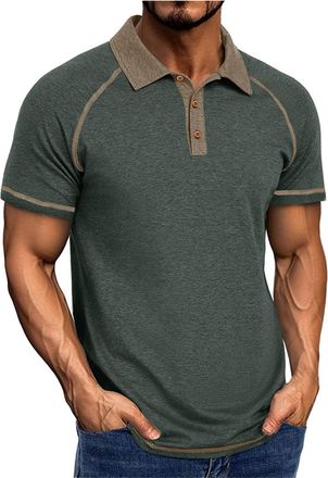 Generic Mens Fashion Summer Polo Shirts Big and Tall Lightweight Stretchy Cotton Casual Short Sleeve T-Shirts Moisture Wicking Athletic Golf Shirt Contract Ra