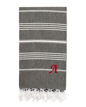 Linum Home Textiles Set Of Two 100% Turkish Cotton Monogram Embellished Hand Towels