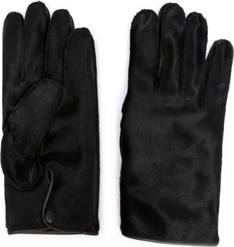 Maison Margiela four-stitch leather gloves - women - Silk/Calf Leather - S - Black