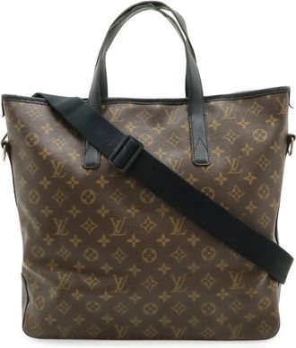 Louis Vuitton Black Brown Monogram Macassar Monogram Pvc Coated Canvas Leather Shoulder Bag Tote Bag (Pre-Owned)