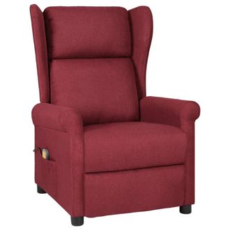 vidaXL Sill&oacute;n De Masaje De Tela Rojo Tinto Vidaxl