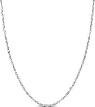 Amour Singapore Chain Necklace In Platinum, 16 In