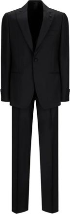 Lardini Single Breasted Suits, male, Black, L, Evento Tuxedo Suit for Men
