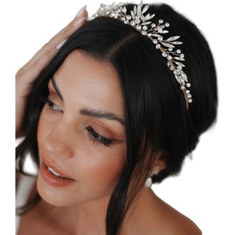 Untamed Petals Rosamonde Crystal Tiara in Gold at Nordstrom