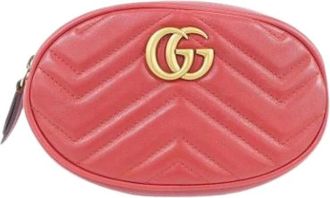 Gucci Pre-owned GG Marmont Fanny pack - Dames - Vintage Heuptassen - Rood - ONE Size - Leer - Vintage