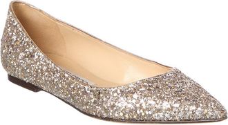 Jimmy Choo London Glitter Leather Flat