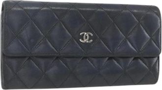 Chanel Pre-owned Wallets, female, Black, Size: ONE SIZE Pre-owned Vintage Leather Wallet
