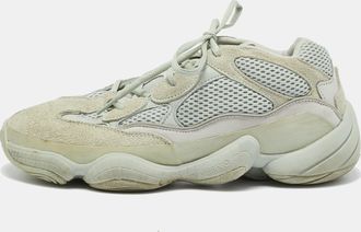 adidas Yeezy 500 Size 42 Grey Leather Mesh and Suede Low Top Sneakers