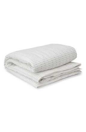 Casper Soft Grid Duvet Cover in Indigo at Nordstrom, Size King