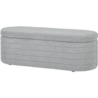 HOMCOM Panca Contenitore Fondo Letto in Tessuto Teddy 116x41x40.5cm Grigio - Homcom