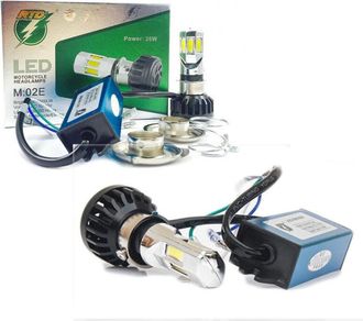 Trade Shop Trade Shop - Faro Delantero Led H4 H6 6 Kit Para Motocicleta 35w Vatios Mod.m02e 3500 Lmn