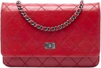Chanel Pre-owned Portemonnee met ketting - Dames - Vintage Schoudertas - Rood - ONE Size - Leer - Vintage