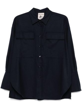 Semicouture Jaqueline shirt - women - Virgin Wool/Spandex/Elastane - 40 - Blue