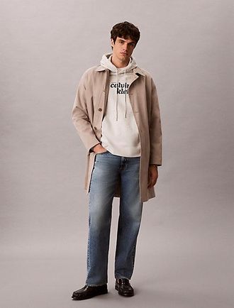 Calvin Klein Sudadera De Felpa De Algod&oacute;n De Gran Calidad Con Capucha Y Logo