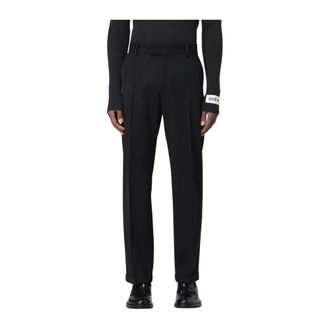 Dolce & Gabbana Broeken, Heren, Zwart, M, Wol, Zwarte Wollen Pantalon