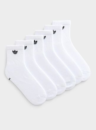adidas Womens Mini-logo white ankle socks Set of 6