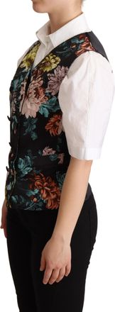 Dolce & Gabbana Jacquard Floral Vest - Black