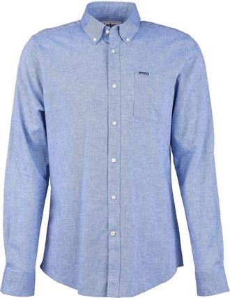 Barbour Nelson Tailored Fit Katoen Linnen Overhemd - Heren - Casual Overhemden - Blauw - 2XL - Katoen - Overhemden