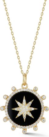 Glaze Jewelry Sterling Silver Round Star Medallion Necklace