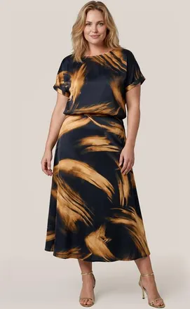 Mart Visser Scarlett Print Top Zwart / Goud Maxi