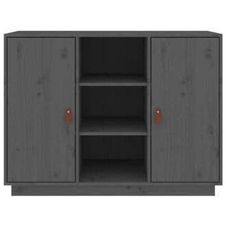 Berkfield Home Sideboard Grey 100x40x75 cm Solid Wood Pine | Size: 100 x 40 x 75 cm