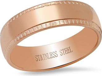 HMY Jewelry Etched Band Ring in Rose at Nordstrom Rack, Size 12