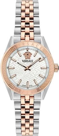 Versace V-Code Quartz Silver Dial Ladies Watch VE8I00624