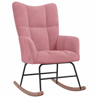 vidaXL Silla Mecedora De Terciopelo Rosa Vidaxl