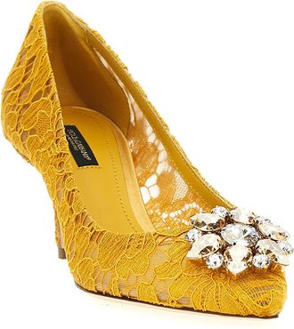 Dolce & Gabbana Womens Bellucci Pump Yellow Viscose Cotton Polyamide