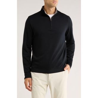 David Donahue Quarter Zip Pullover in Black at Nordstrom Rack, Size Xx-Large