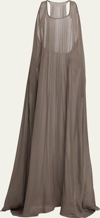 Rick Owens Sheer Silk Georgette Tank Gown