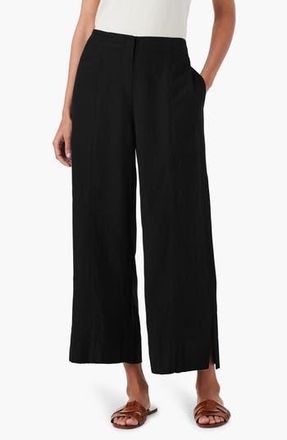 Nic+Zoe Rumba Park Wide Leg Crop Organic Linen Blend Pants in Black Onyx at Nordstrom Rack, Size 16