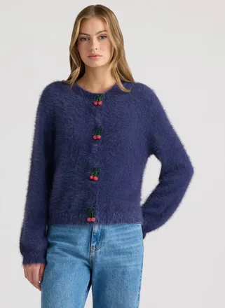 NVLT Womens Cherry Front Cardigan