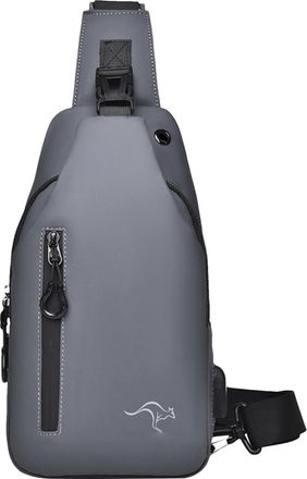 Generic Small Sling Bag, Casual Daily Shoulder Chest Bag for Men, Lightweight Leather & Nylon Sling Backpack with USB Charging Port for Phone, Cash, Cards