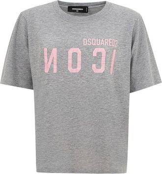 Dsquared2 Womens Logo Tshirt - Grey Cotton - Size X-Small