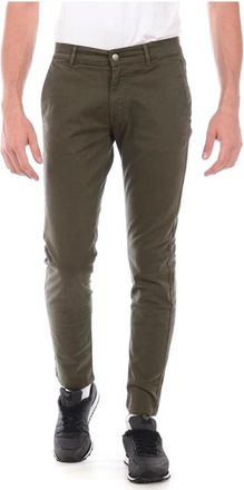 Daniele Alessandrini Slim Fit Broek - Heren - Slim Fit Broeken - Groen - W30 - Katoen - Broeken