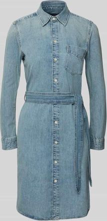 Lauren Ralph Lauren Knielanges Jeanskleid mit Bindegürtel Modell JAMEIKA in Jeansblau, Größe XL